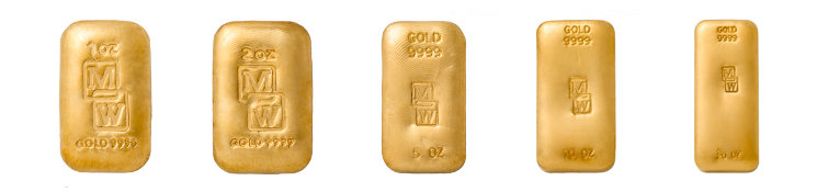 Gold Gussbarren von Morris and Watson